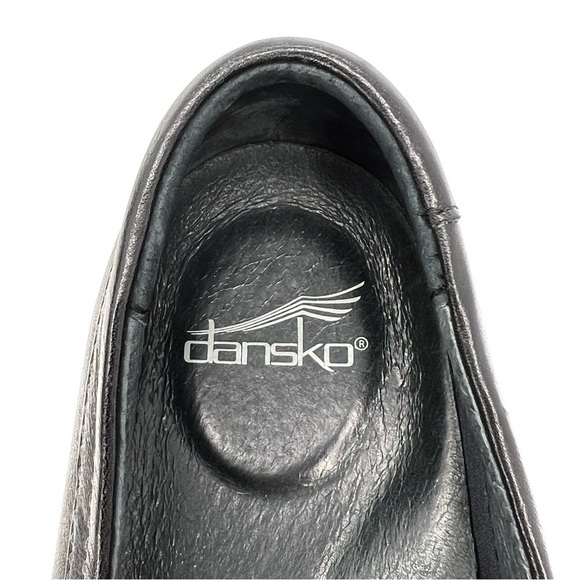 Dansko Abigail Black Leather Shoes Euro Size 41 = US 10.5-11 Embroidered Leaves - Picture 13 of 15